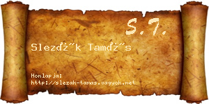 Slezák Tamás névjegykártya